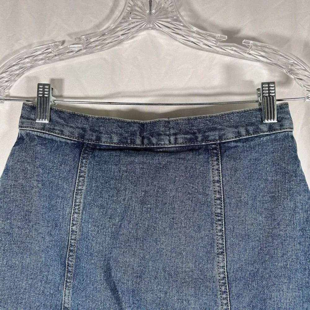 Urban Outfitters Jean Skirt Women's XS Medium Wash Snap Button Front - Picture 8 of 9